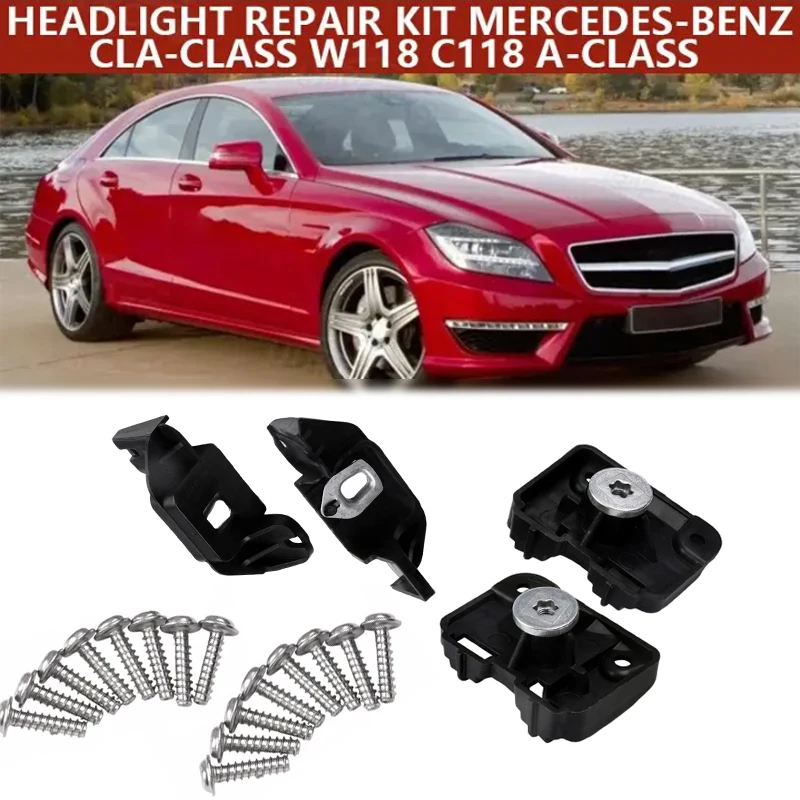 Car Headlight Bracket Repair Kit For Mercedes Benz CLA-Class W118 A-Class W177 1778201701 1778201801 Repair Brackets Accessories