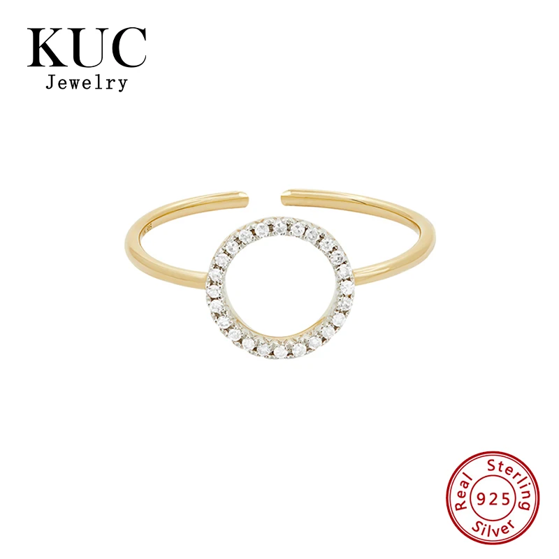 

Well Luxury Fashionable Elegant 925 Sterling Silver Rounded Hollow Out Zircon Adjustable Rings For Women Daily Wear
