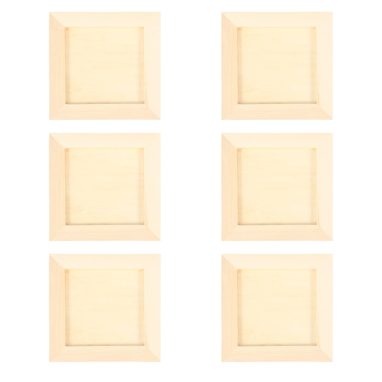 

6Pcs DIY Wooden Picture Frames Natural Wood Blank Photo Holders Kids Clay Craft Frames for Home Gift DIY Painting Frame