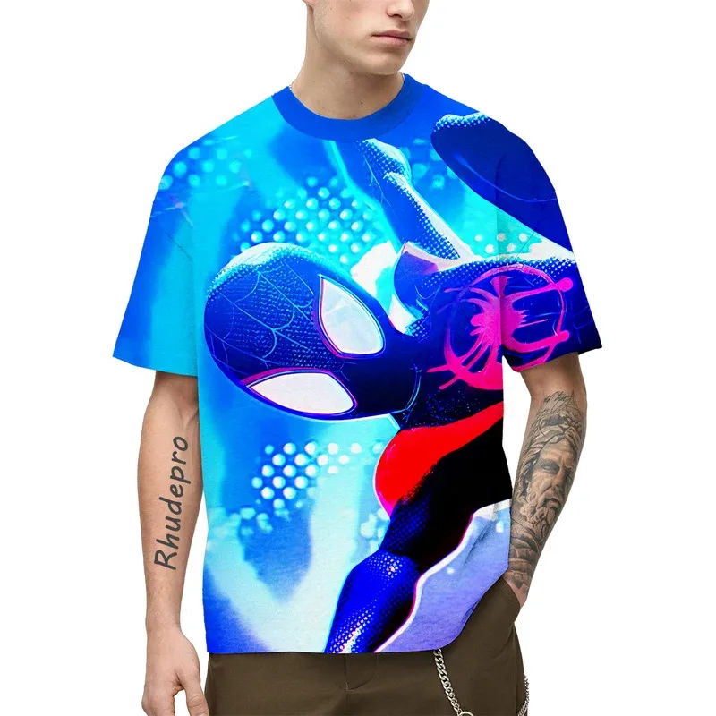 Miniso 2024 New Venom Movie T-shirt Avengers Men Women Short Sleeve Spider-Man Printed Top Groot Cute Cartoon Casual Kids