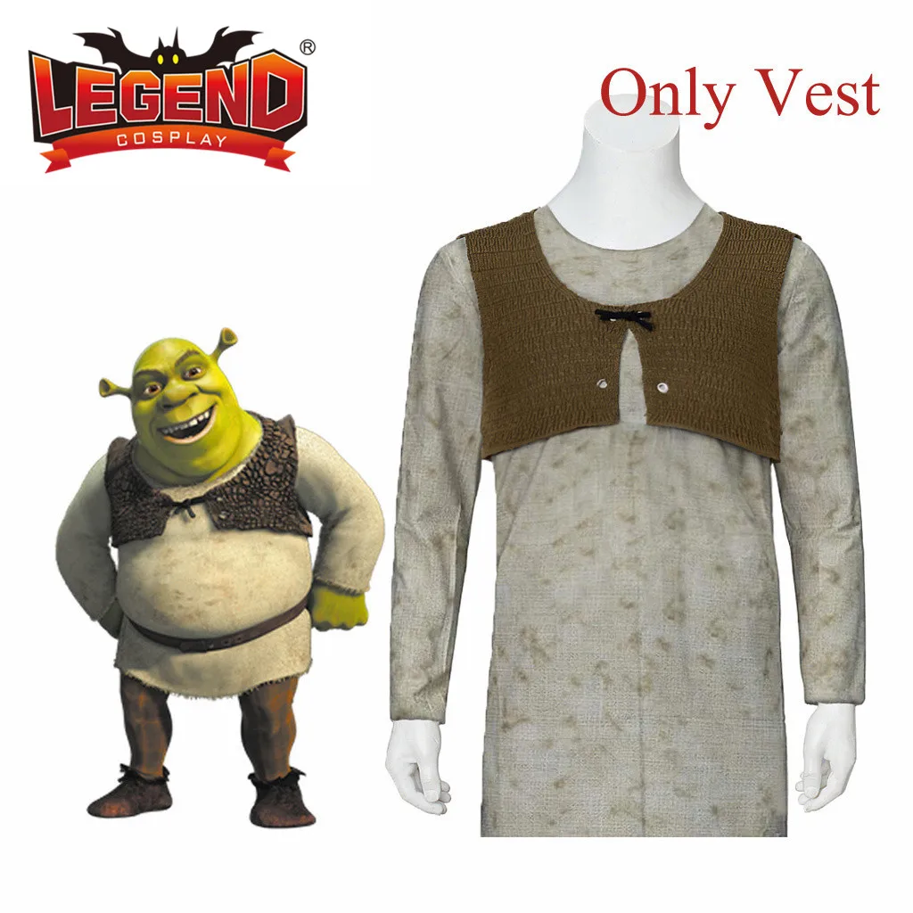 Fiona Shrek Cosplay Costume Knitted Cardigan Sweater Vest Crop Top Movie Ogre Costume Adult Men Male Outfits Halloween Animated