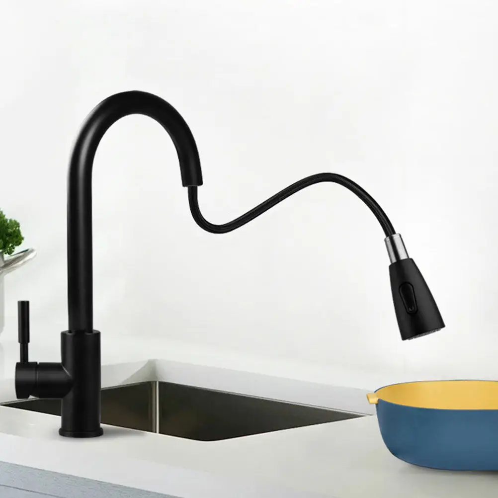 

1pc Stainless Steel Basin Faucet Pull-out Type Home Bathroom Kitchen Basin Faucet Hotel Sink Stretch Adjustable Water Tap
