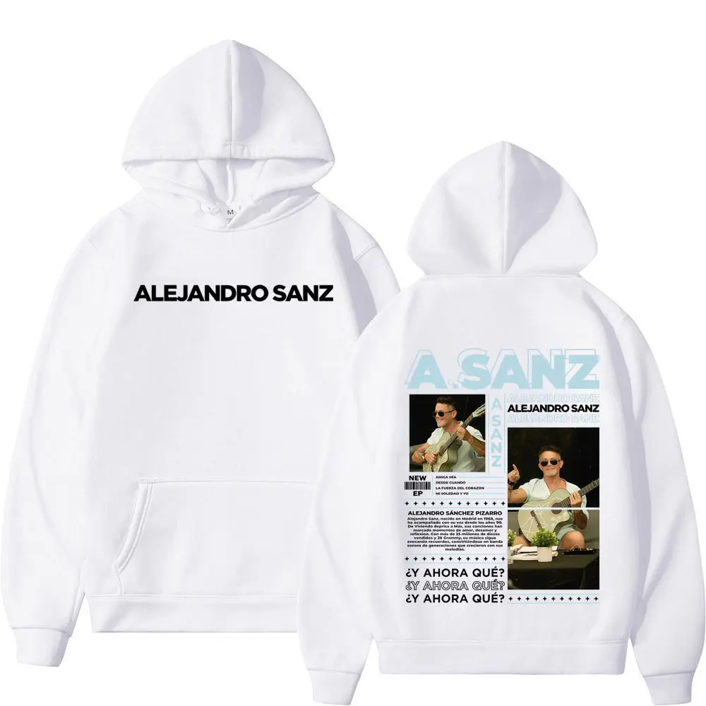 المغني أليخاندرو سانز جولة 2025 موضة الرسومات هوديي الرجال النساء القوطية الشرير البلوز بأكمام طويلة الصوف هوديس فضفاض غير رسمي