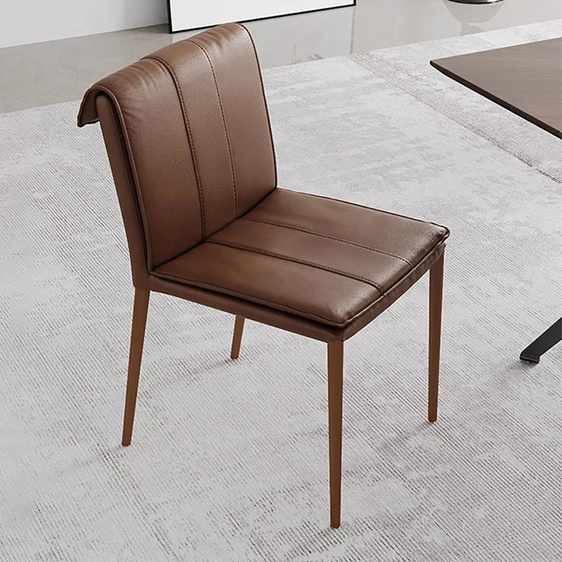 

Luxury Modern Home Dining Chair for Kitchen Leather Cafe Table Chair with Steel Legs Stylish Soft Comfort Chairs for Living Room