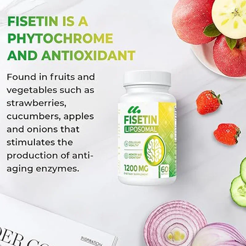 

Liposome Fisetin Supplement 98% Pure Fisetin Polyphenol Antioxidant Immune Health Aging Cognitive Support Non GMO