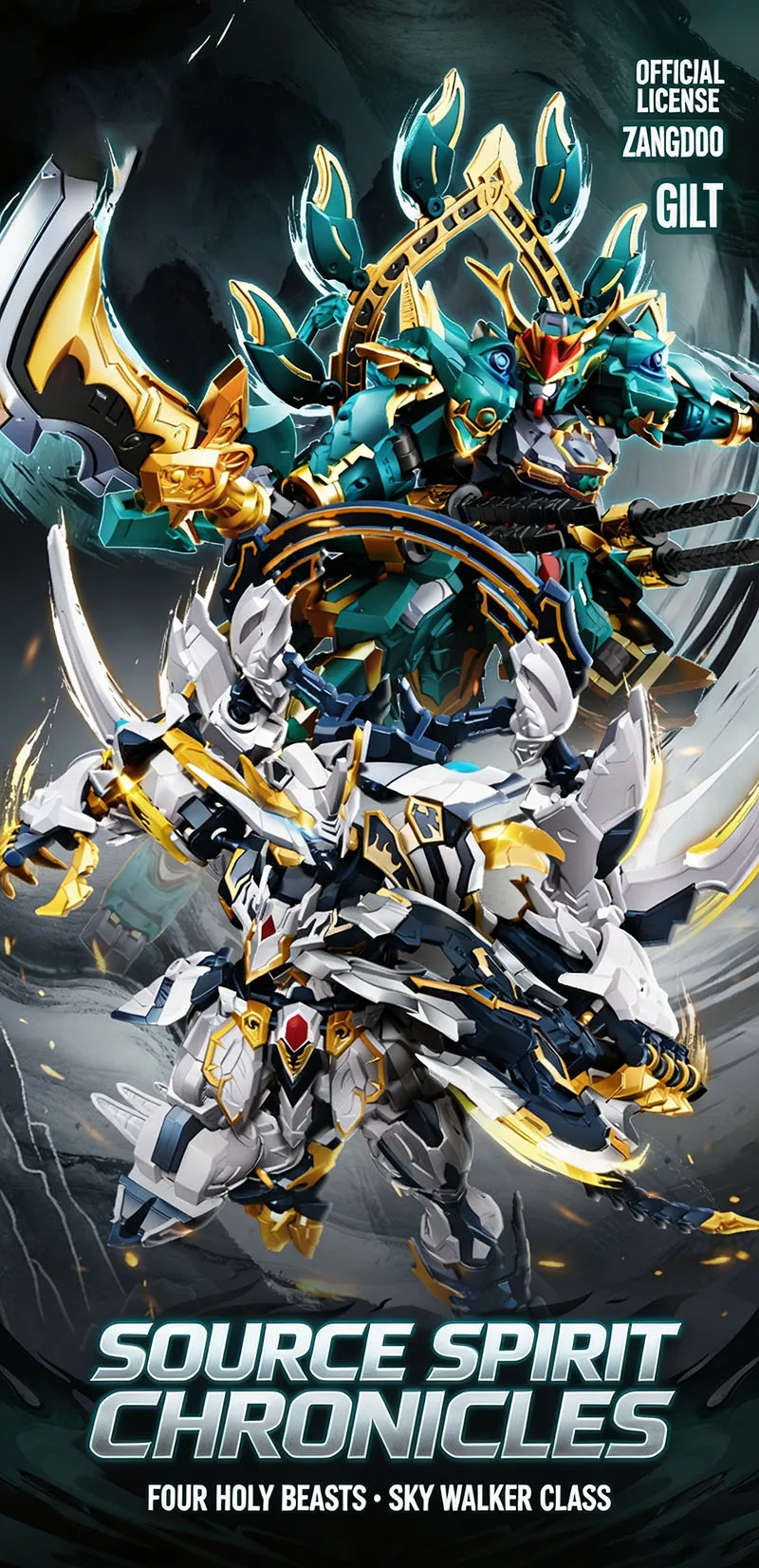Source Spirit War Chronicles Tianxing-Klasse Blauer Drache und Weißer Tiger Mecha-Bausatz Simulationsmodell Hochschwieriges Sammlerstück Spielzeug Geschenk für Jungen Weihnachts- und Geburtstagsgeschenk – Detail 1