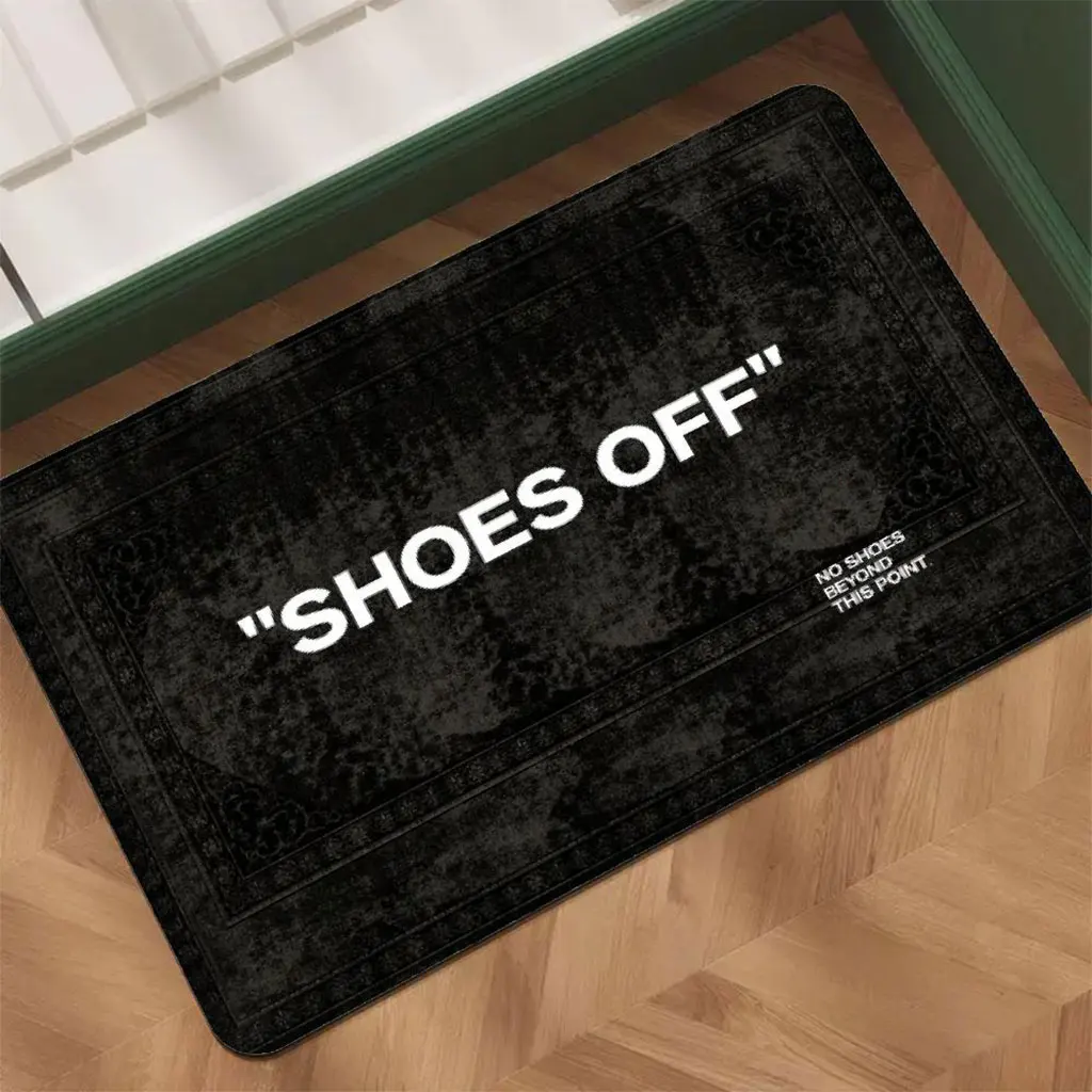 1pc Soft Absorbent Flannel Door Mat Suitable for Indoor/Outdoor Use, Non-Slip PVC Backing with 