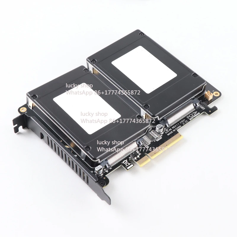 

U2 Hard Disk Adapter Card PCIEX8 Double Disk Position U.2 Expansion 1 To 2 Split Card