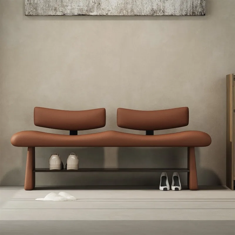 Ergonomic Lazy Foot Stool Relaxing Modern Minimalist Entryway Designer Foot Stool Bench Seat Shoe Tabouret Unique Furniture