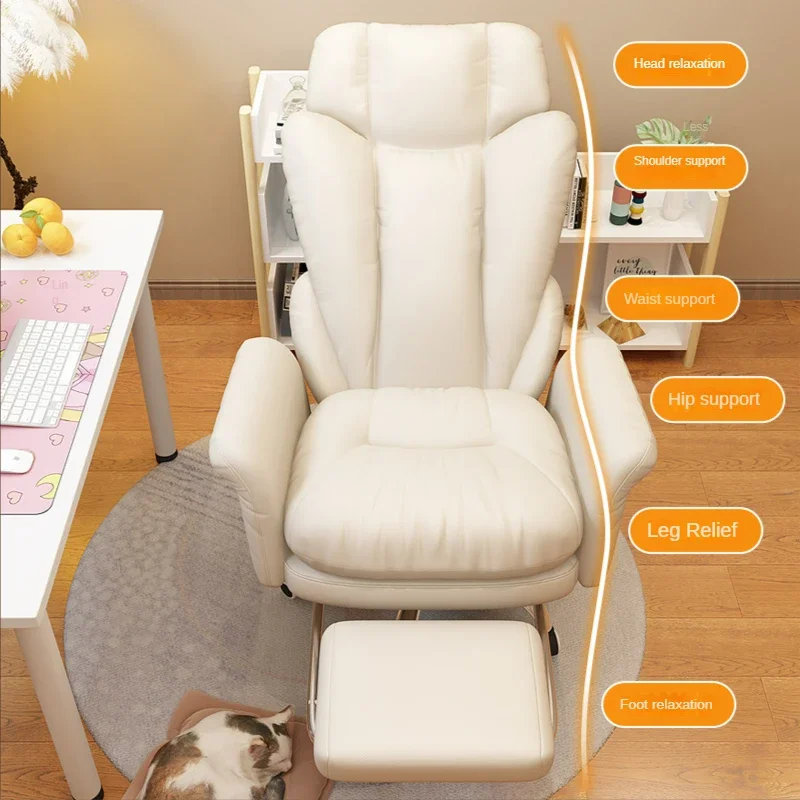 Comfortable fluffy Ergonomics Sofa Chair Home computers Bedroom Chair Single backrest live broadcast revolve office chair