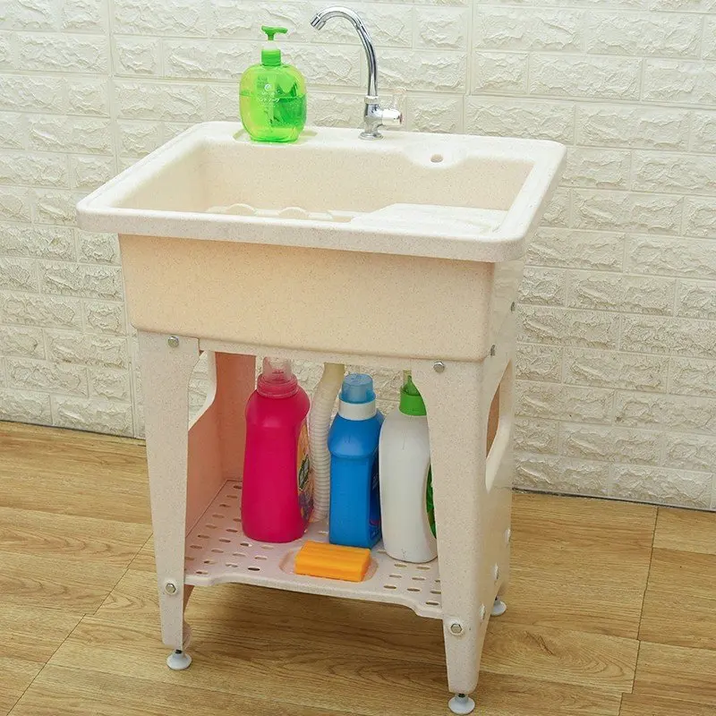 Simple plastic laundry pool with washboard Balcony washbasin Washbasin Washbasin Integrated laundry table Mop pool