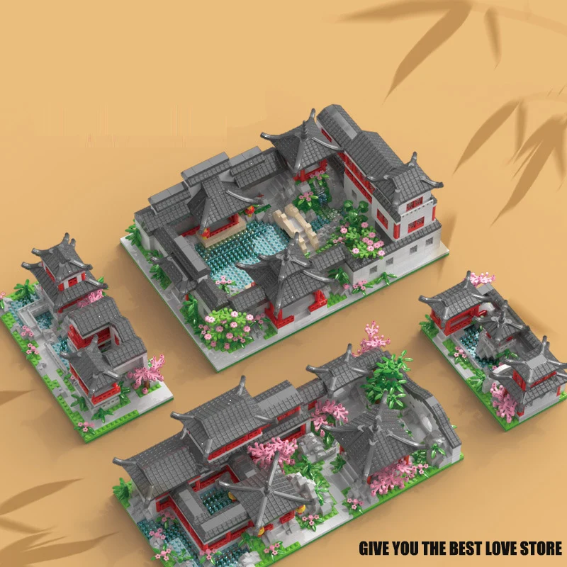 China Famous Architecture Tower Suzhou Garden Building Blocks Toys City Historical Children Assemble Brick Toys For Kids Gift