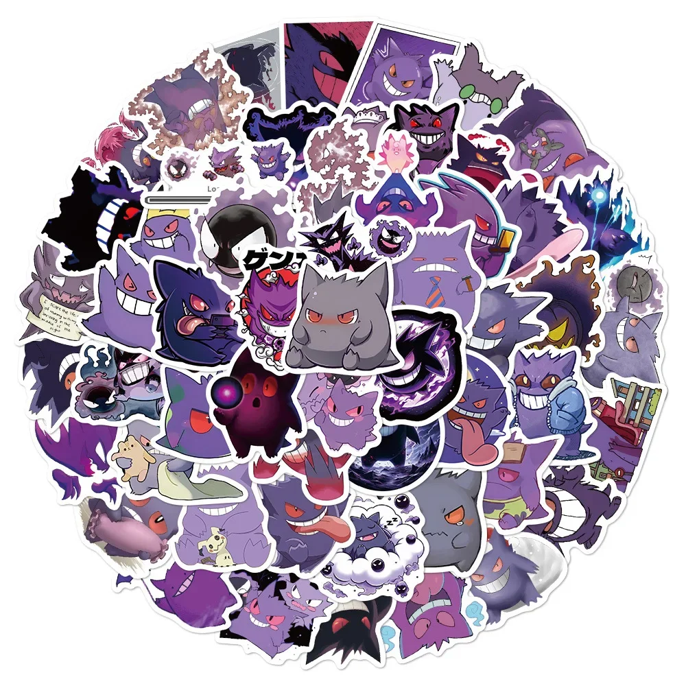55PCS Anime Pokémon Kawaii Gengar Sticker Leuke Cartoon Graffiti DIY Laptop Water Cup Telefoon Case Waterdichte Sticker Kinderen Speelgoed Geschenken