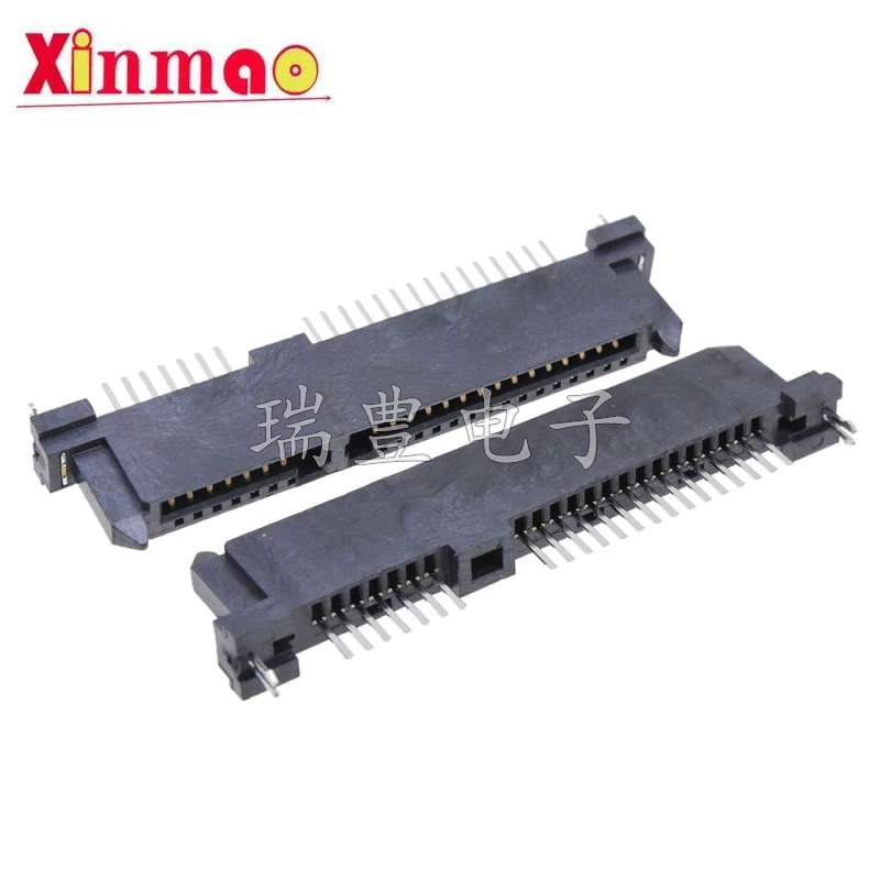 2pcs SATA interface socket, SATA socket, 7 + 15p female socket, 180 degree in-line, single row, harpoon fixed pin