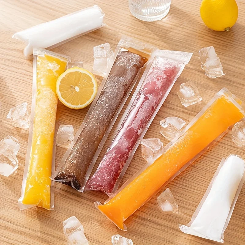 Bolsa de molde desechable para Polos de hielo, bolsas selladas grandes para Polos de congelación, herramienta para hacer zumo, Yogurt y batidos, con embudo, 100/50 piezas