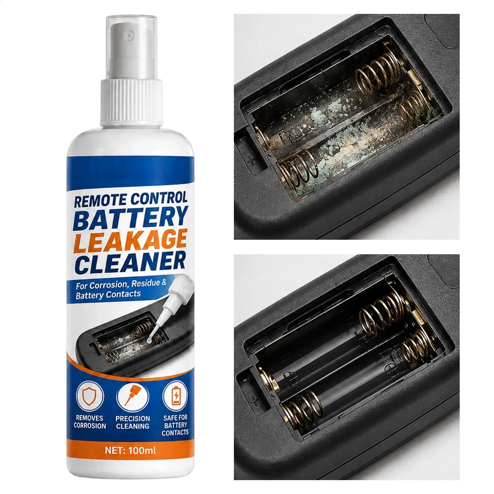 Battery Cleaner Portable Precision Cleaning Rust Removal Liquid 100ml Electronic Contact Cleaner Spray for Flashlight Remote - view 3