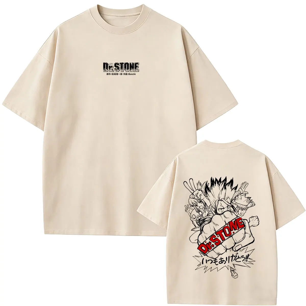 Limited Anime Dr. Stone Graphic T-shirt Manga Senku Ishigami Vintage T Shirts Men Women Casual Soft Cotton Crewneck Tshirt Tops