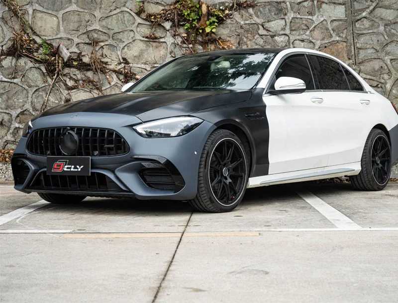 W205 إلى W206 قطع غيار السيارات لبنز 2015-2021 C الفئة W205 ترقية 2022-2025 W206 C63 طقم هيكل السيارة الوفير العلوي هود المصدات #3