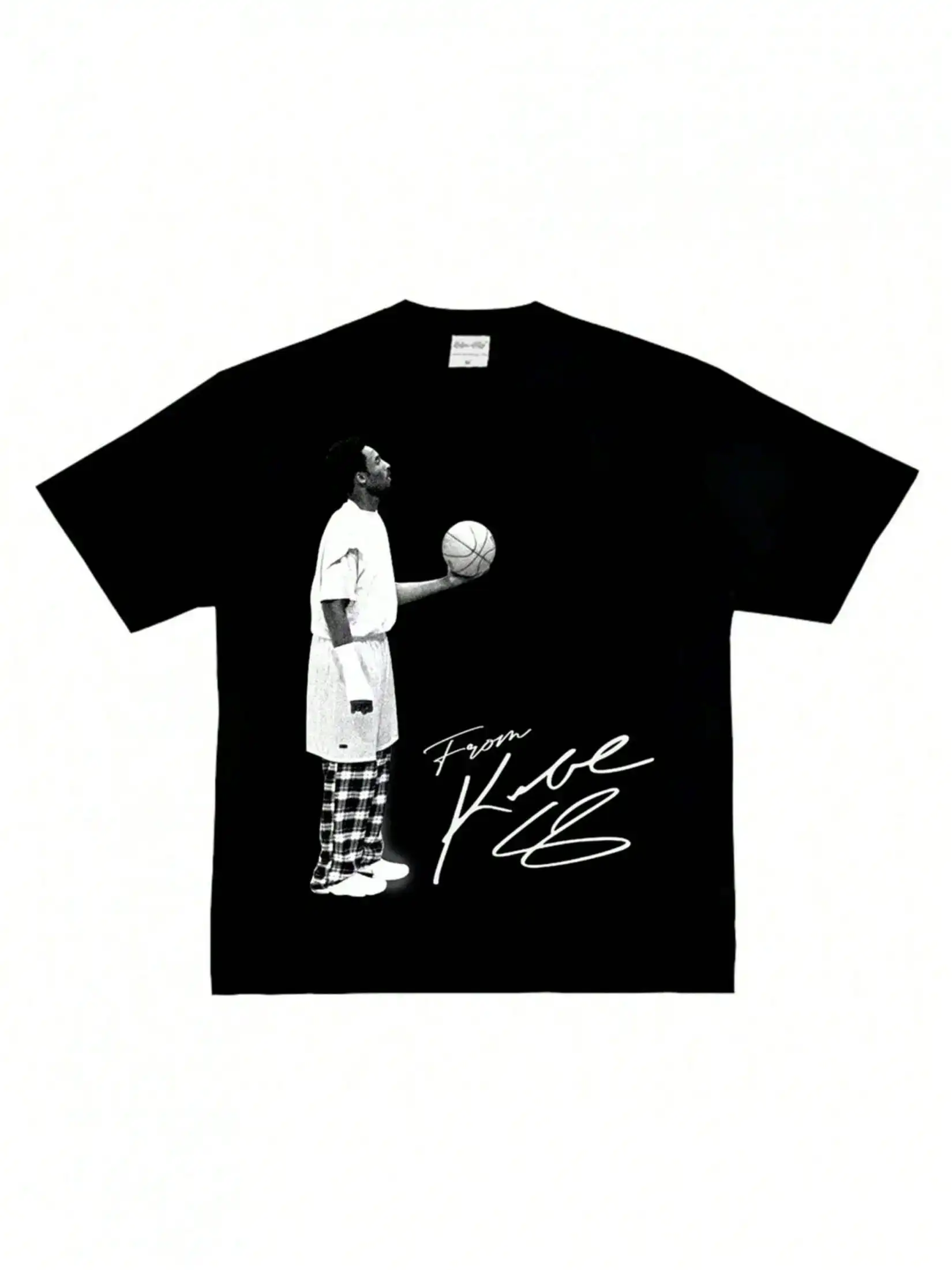 

Kobe Looked Up At The American Heavy Cotton Digital Direct Spray To Do Old Street Hip-Hop Basketball Long Short Sleeve TT Shirt
