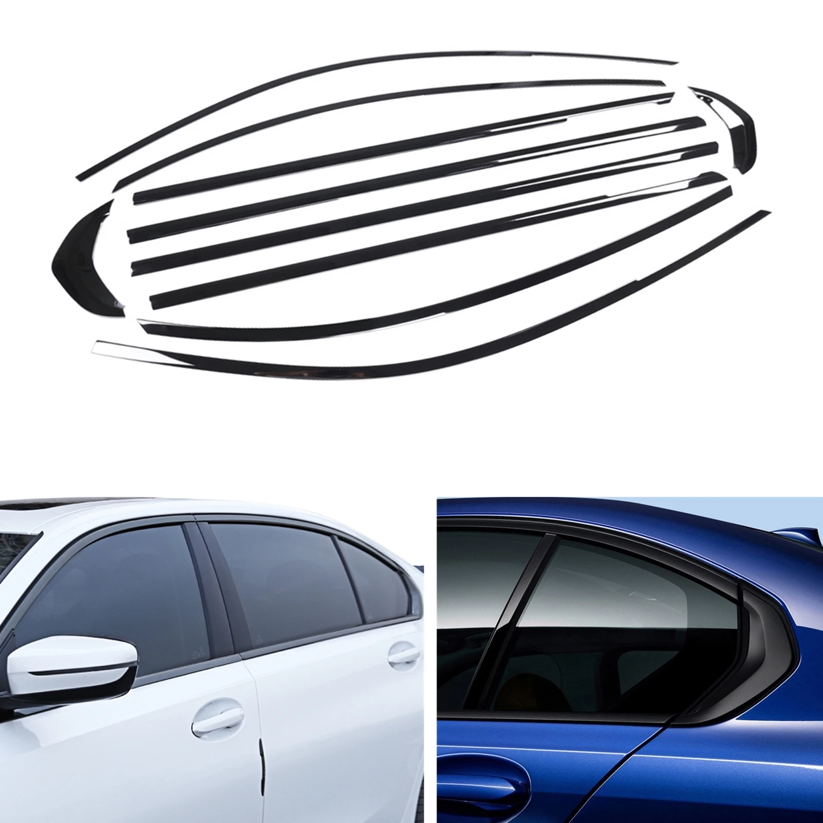 For BMW 3 Series G20 G28 325li 330d 335 2019-2023 Titanium Black Exterior Window Trim Cover Seal Weatherstrip Decorative Strip