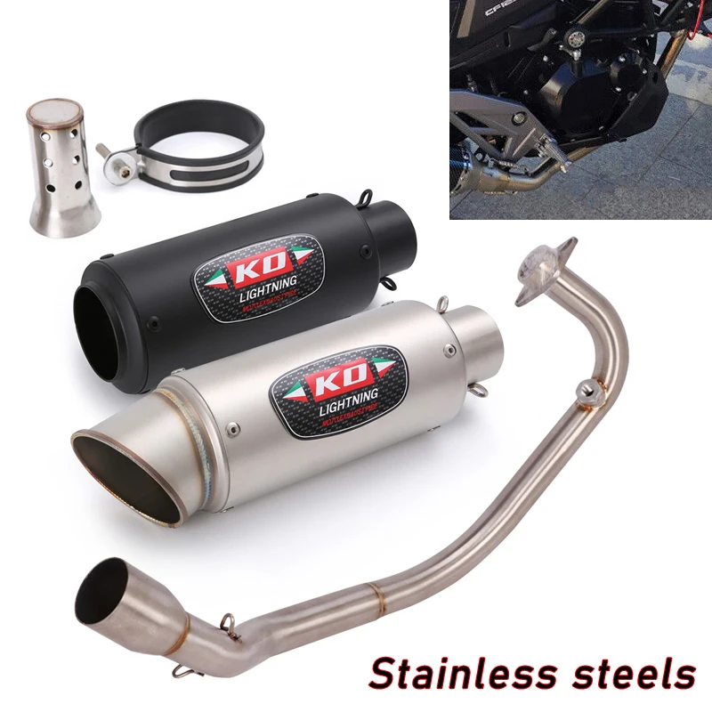 

Slip On Muffler For CFMOTO ST125 Any Year Motorcycle Exhaust Header Pipe Connect Tube Stainless Steel Escape With DB Killer