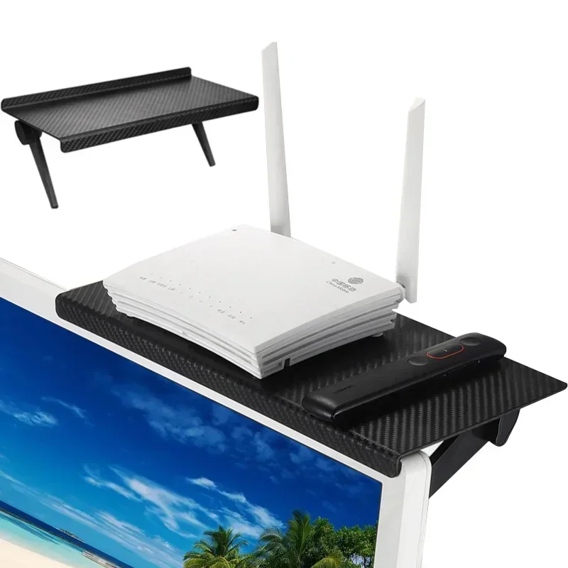 1PC Suporte de Armazenamento para Tela de Computador e TV, Rack para Roteador Sem Fio e Decodificador, Suporte de Armazenamento Sem Perfuração, Ferramenta Essencial