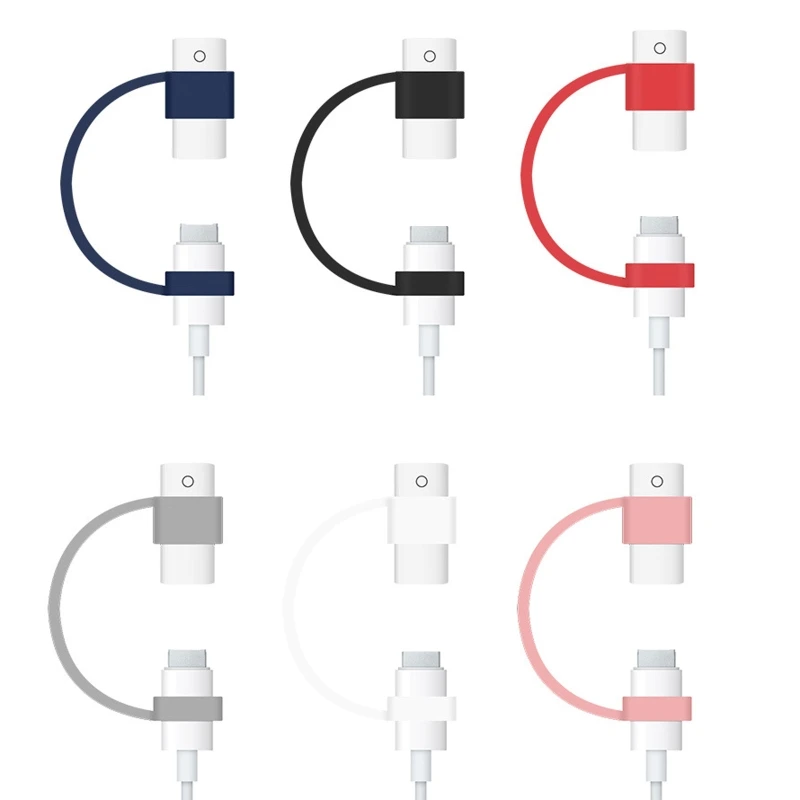 سيليكون Grip Sleeve Holder Anti-Loss Charging Cable Adapter Tether Nib Covers for USB-C ، Micro USB ، ملحقات القلم الرصاص