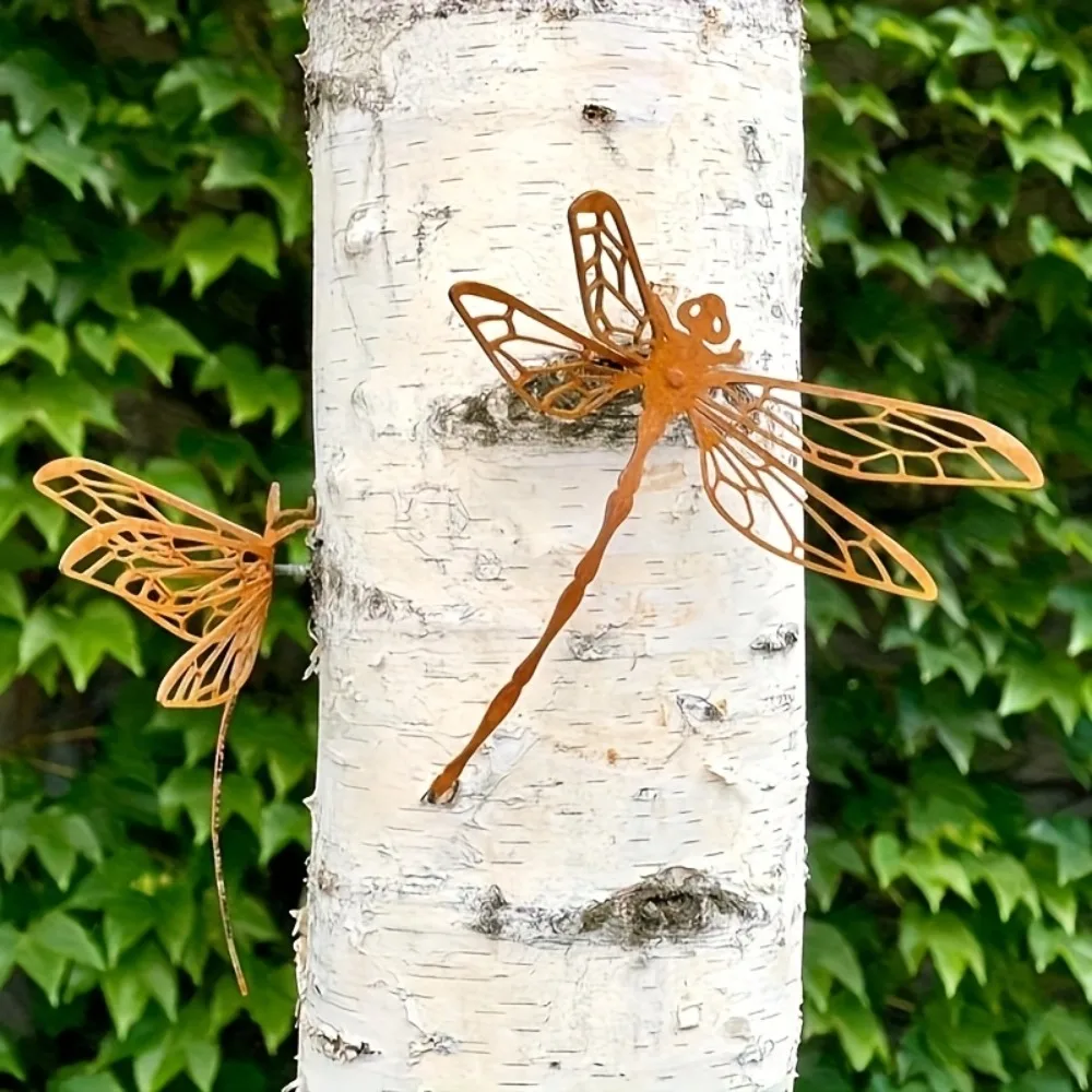 

2pcs of Farmhouse Daffodil Metal Mural -19.0 X 19.99cm, Natural Style Decoration, Outdoor Garden Decoration, Rust Metal Fence