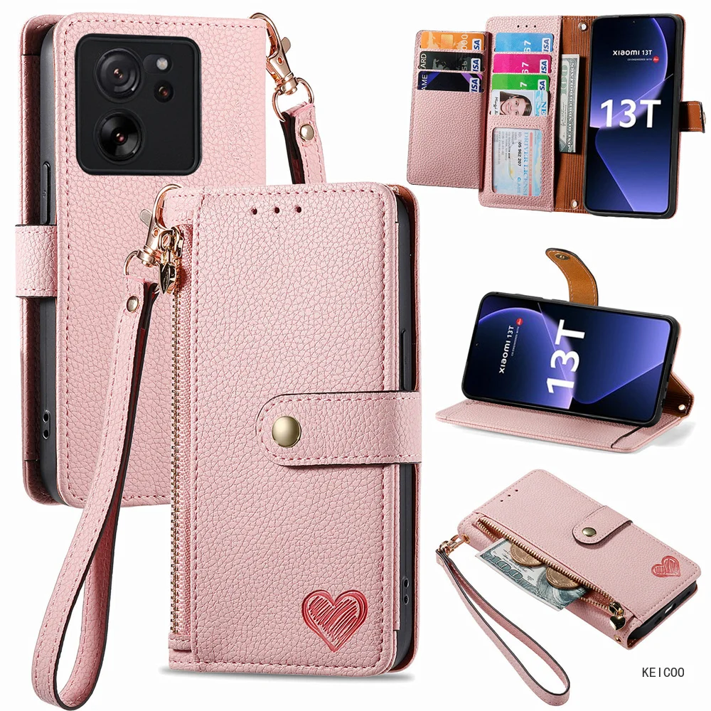 Flip Cover Anti Fingerprint Phone Cover for Xiaomi 13T Redmi K60 Ultra Pro Phone Cases Anti-fall Multi-Card Slot Phone Shell