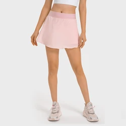 Women 2 In 1 Sport Tennis Skirts Quick Dry High Waist Fitness Yoga Shorts Dress With Pockets Golf Gym Outdoor Workout Sex Skirt