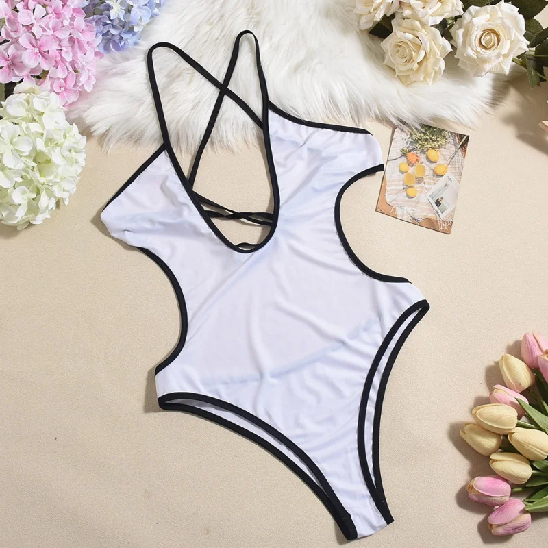 

Европейский и американский купальник для трансграничной торговли, сексуальный, с открытой спиной, без бретелек, с вырезами, для дерзких девушек