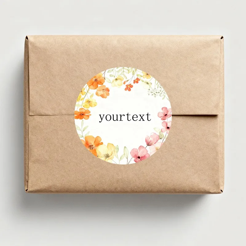 200pcs Custom 5/6cm Diameter Round Cherry Blossom Thank You Stickers Labels For Gift Bag Flower Bouquet Packaging Party Favors - view 3