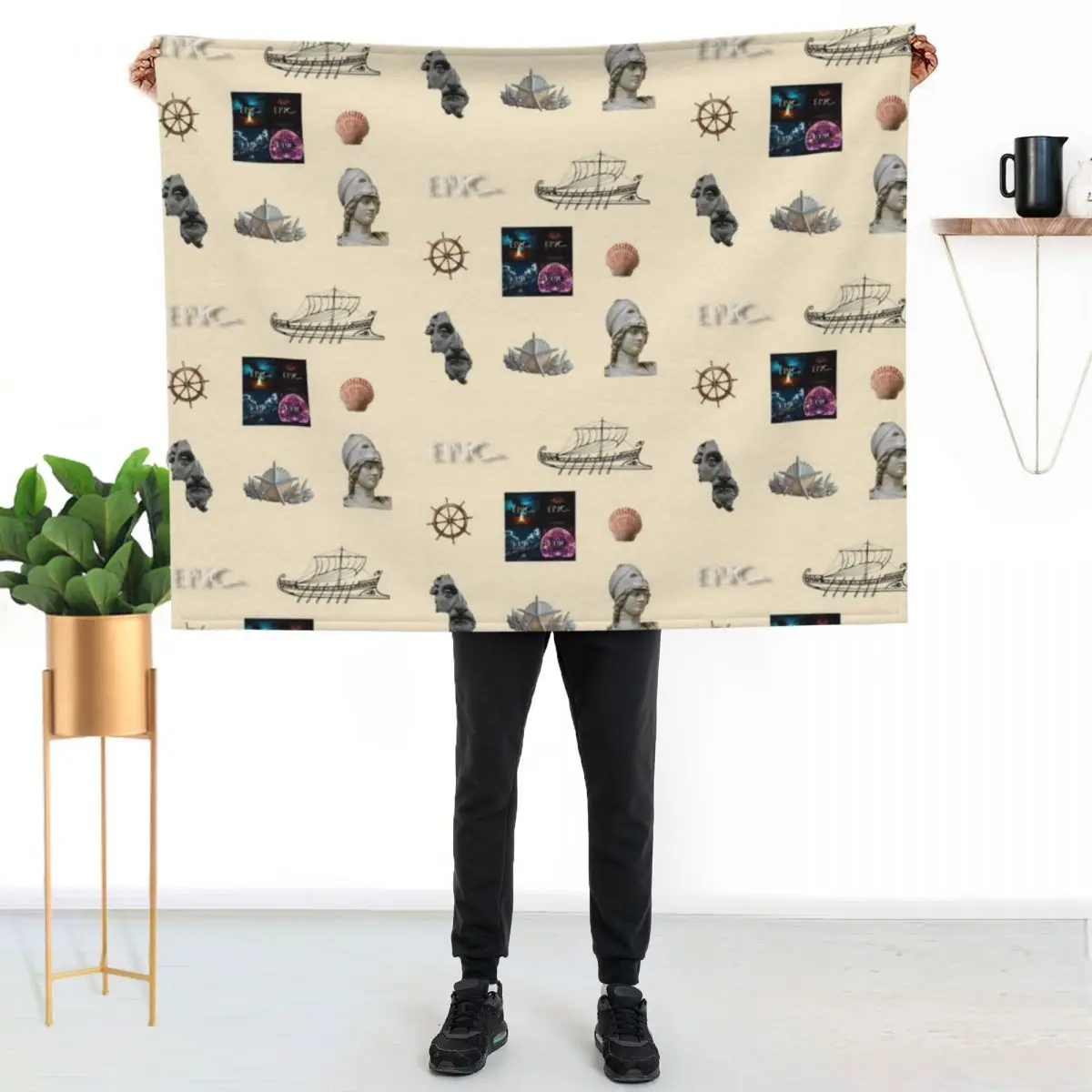 Epic the musical sticker pack Throw Blanket couch cozy soft plush fuzzy picnic outdoor blanket