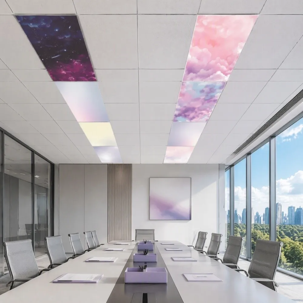 Polyester Fabric Magnetic Lamp Shade Light-Blocking Eye-Protective Ceiling Light Cover Neat Decorative Effect Magnetic Design