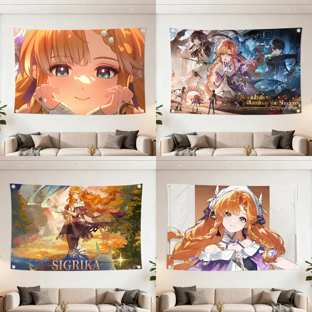 Game Wuthering Waves SIGRIKA q flag Decoration Outdoor Picnic Party Art Hanging Home Camping Party Banner Best sellers
