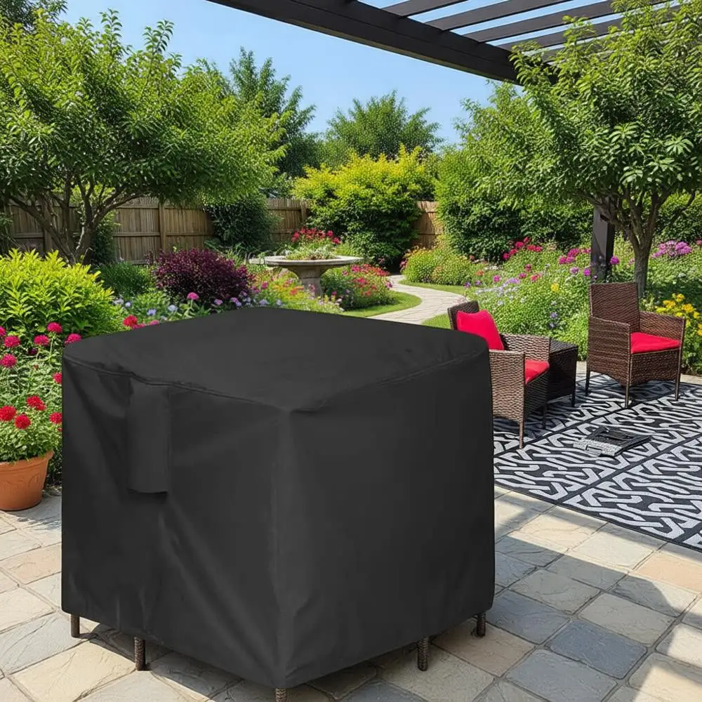 

Водонепроницаемый чехол для уличного стола и стульев для патио площадью 66 квадратных футов, черный