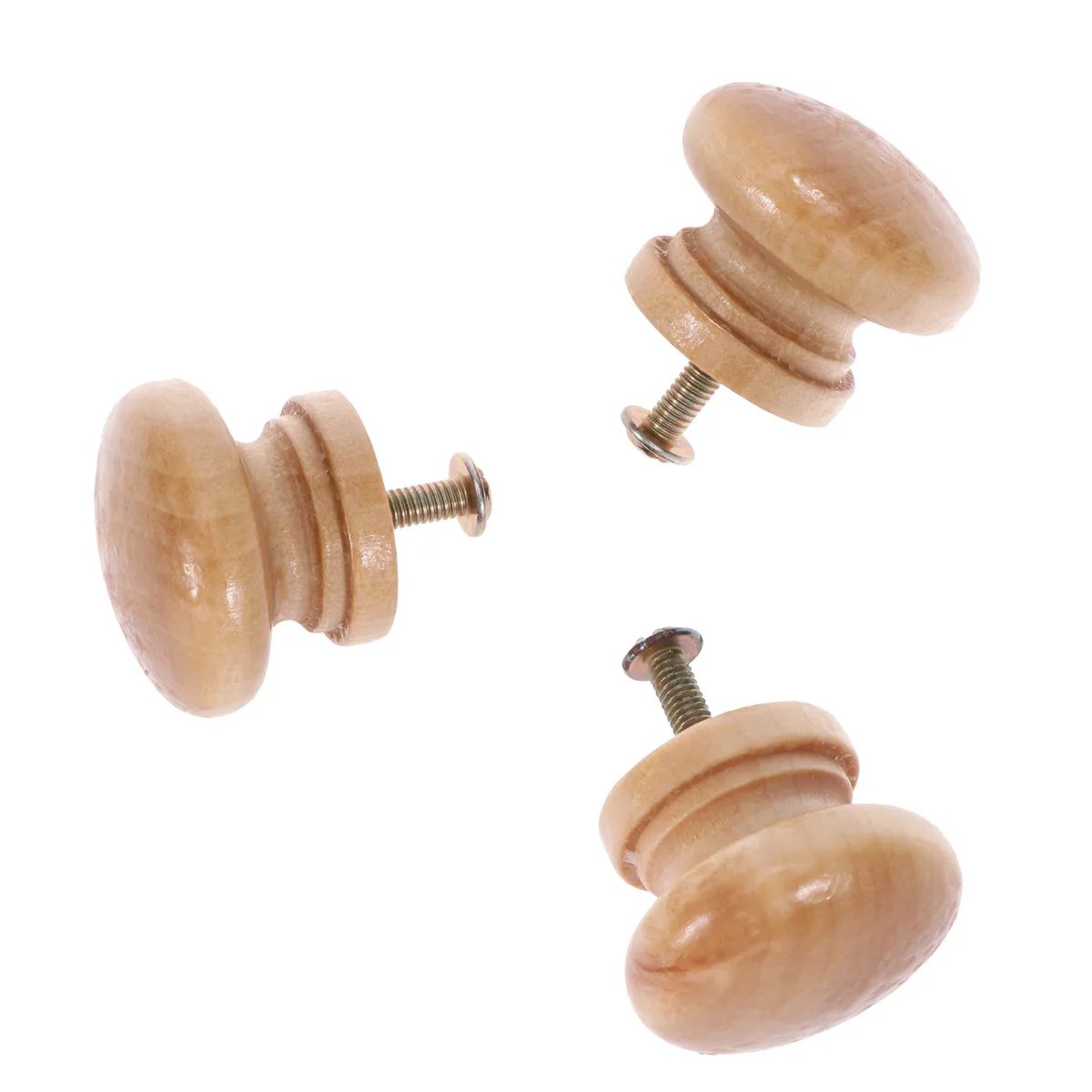 30Pcs Furniture Drawer Handles Classical Round Wooden Cabinet Pulls Mushroom Shape Large Size Screw Included Furniture Hardware