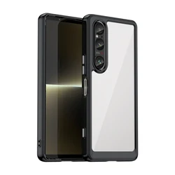 Rugged Shield Shockproof Phone Case For Sony Xperia 1 VI 10VI 5 V TPU Bumper Transparent Acrylic Protective Back Cover Fundas