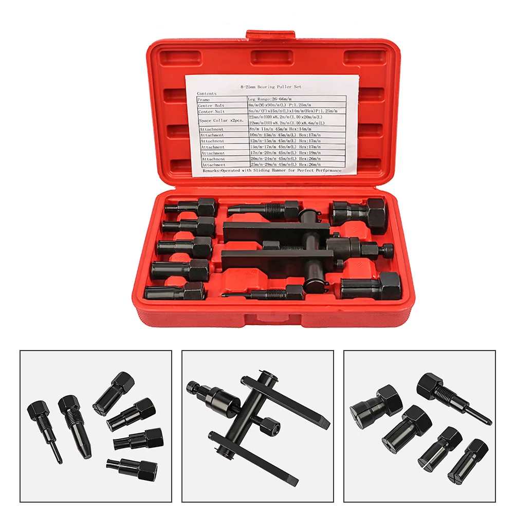 

10 Pcs to Disassemble Removal Tool Bearing Puller Flair Kit Motorcycle Wheel Plastic Box Alloy Steel Remove Bearings