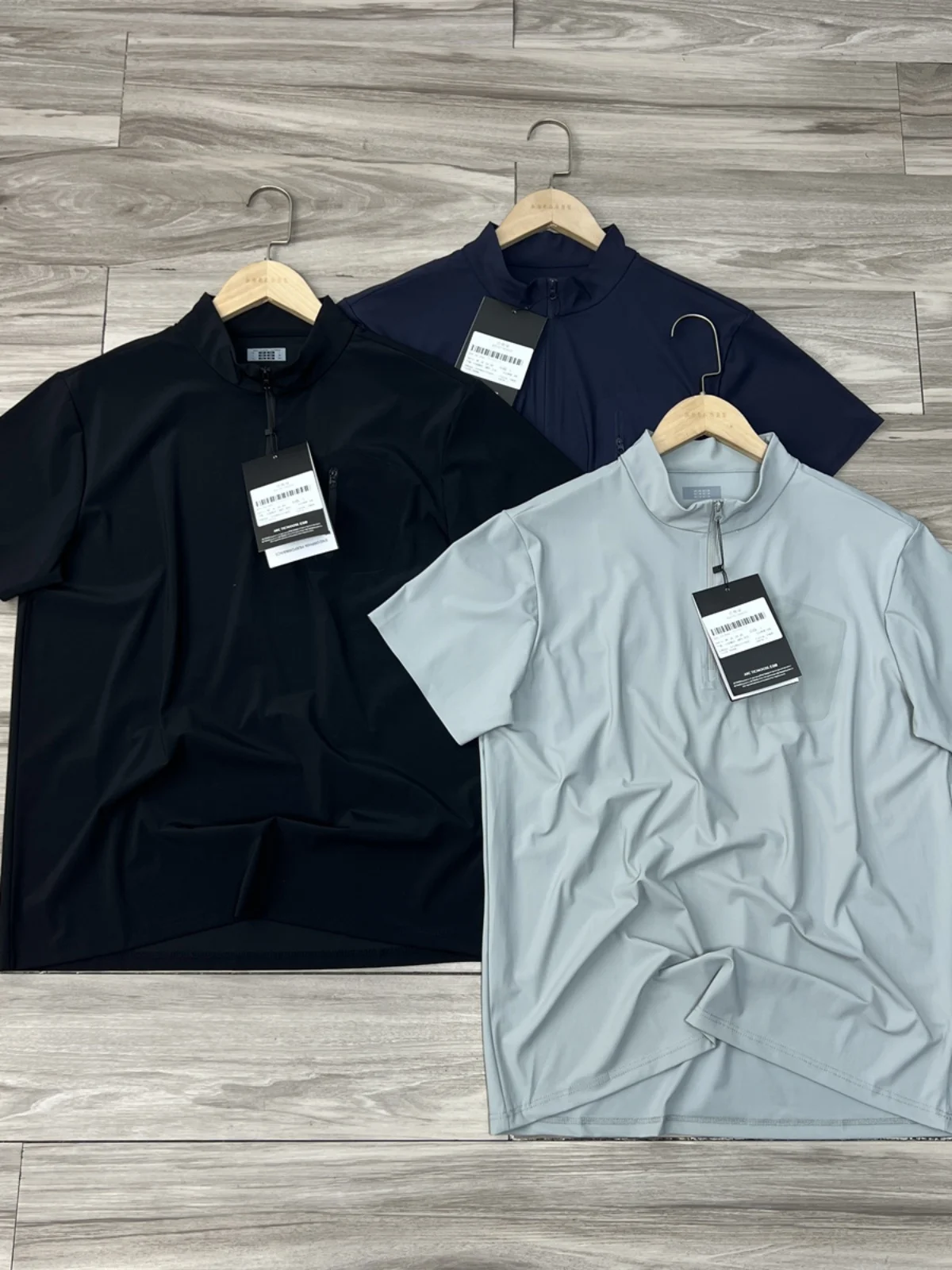 

Outdoor Men's Qui Dry Ice Silk ort Sve T-irt f Zipper Pred Glue Elastic Breathable Sun Protection Faionable ...