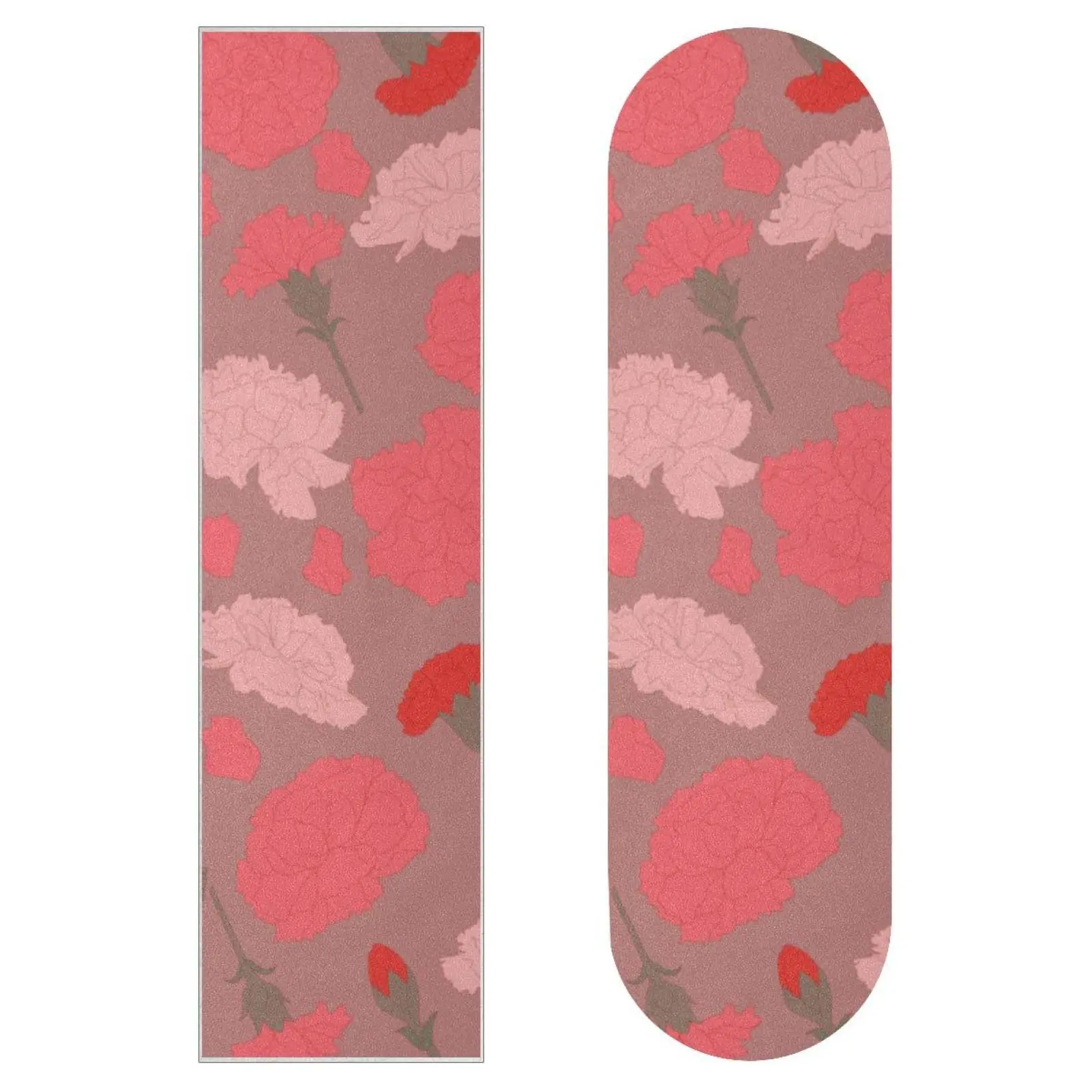 Skateboard Grip Tape Stickers,Red Flowers Pattern Non-Slip Tape Sticky Scooter Griptape Longboard Deck Sandpaper,33 X 9 Inch