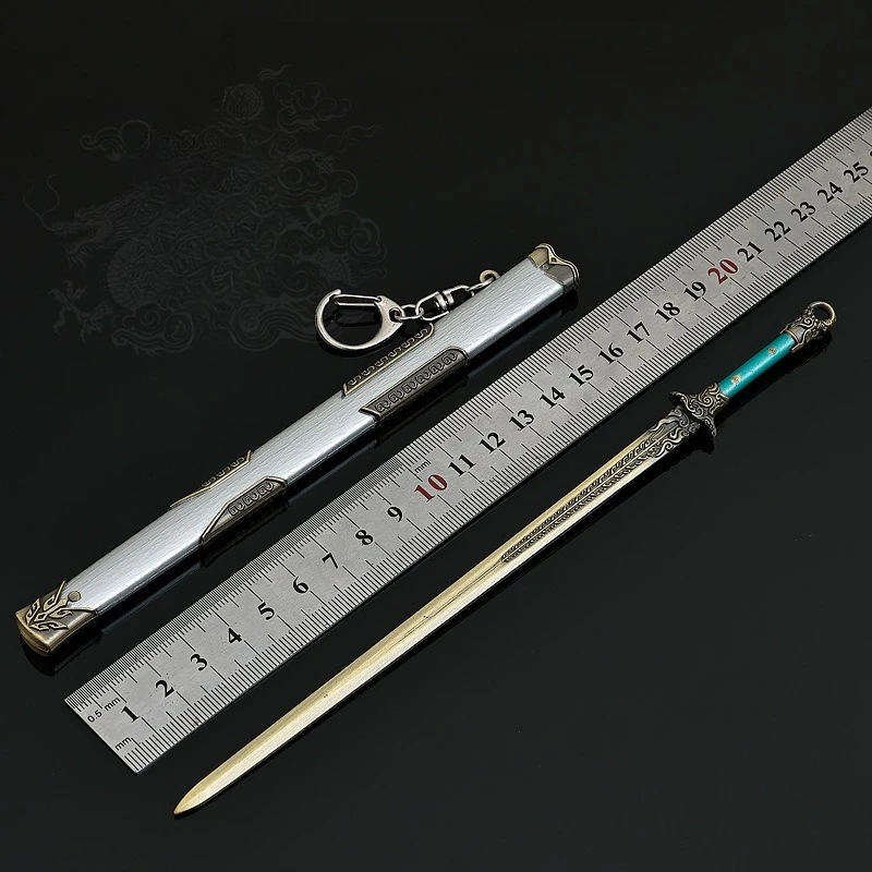Periféricos para videojuegos Linjiang Xian, 22cm/8,66 pulgadas, modelo Xiao Yanqiu, espada de abeja verde, vaina de Metal, modelo de escritorio