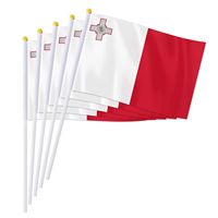 14*21cm Malta Hand Flag, Malta National Hand Held Waving Small Flag World European Countries Decor Gifts