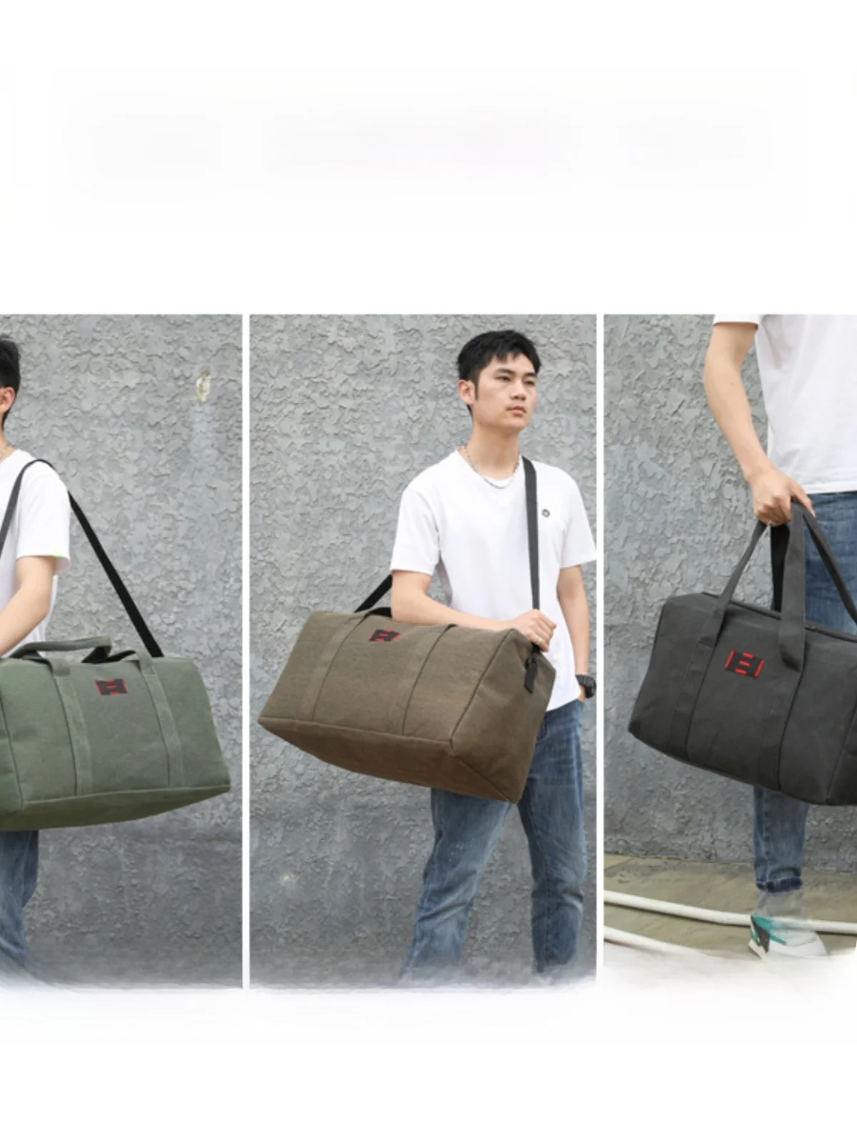 Bolsa de Viagem de Lona de ande Capacidade Bolsa de Mão Masculina Mochila Fena para Roupas Bolsa de Viagem Faion Tren...