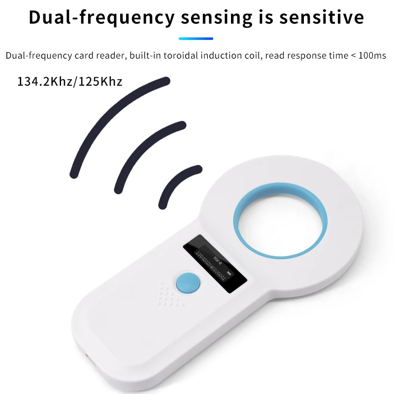 Scanner per chip per cani da compagnia 134.2Khz Em4305 Lettore di carte con chip per animali RFID 125kHz Bluetooth/USB/wireless Certificato 2.4G auricolare portatile