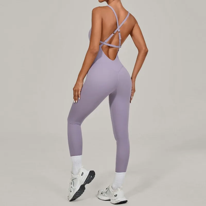 

Women Yoga Jumpsuit Sexy Adjustable Shoulder Strap Beauty Back Tight Dance Sports Gym Running Pilates Fitness Jumpsuit
