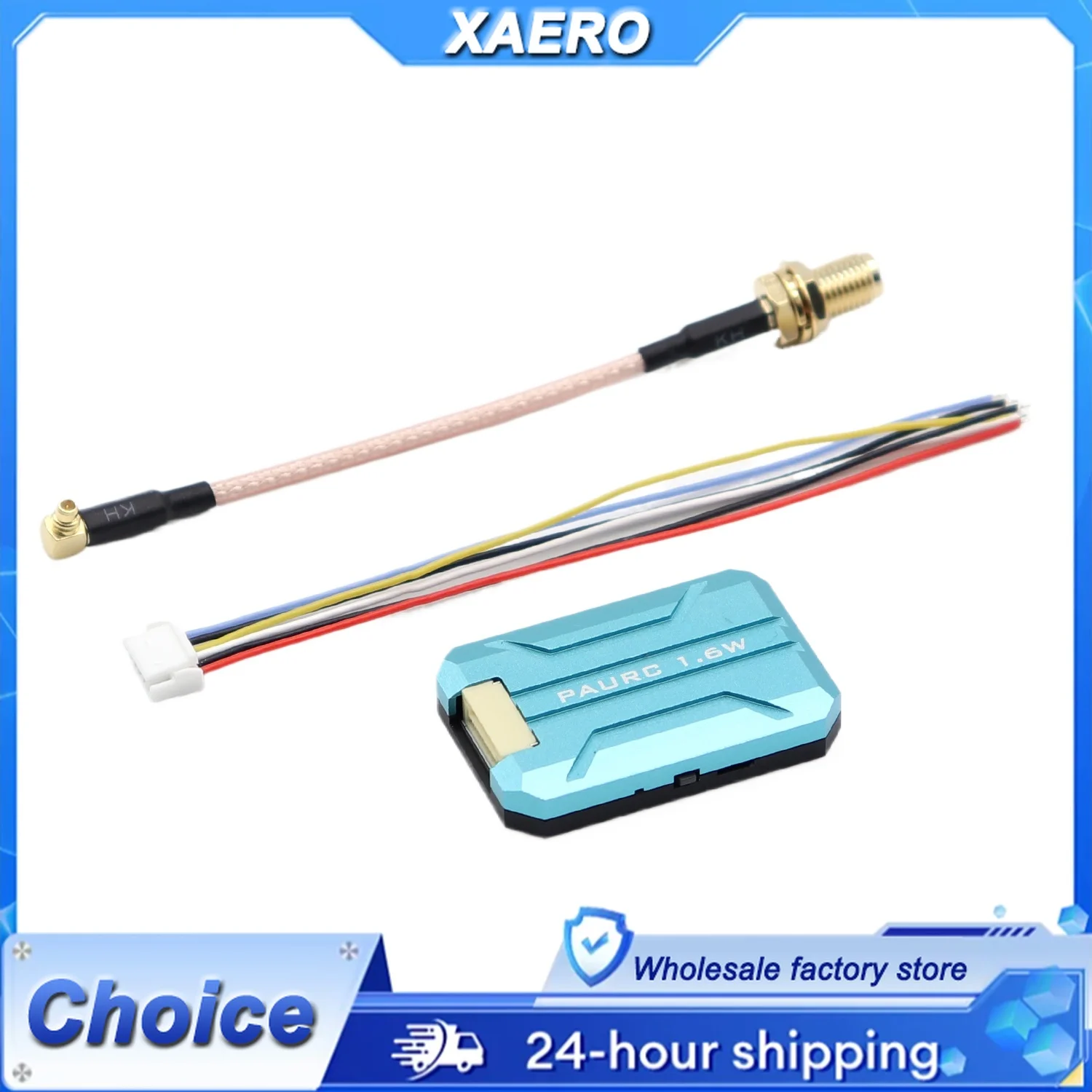 

PAURC 1.6W 5.8G Analog VTX MMCX with CNC Heatsink Case for Long Range FPV Drone