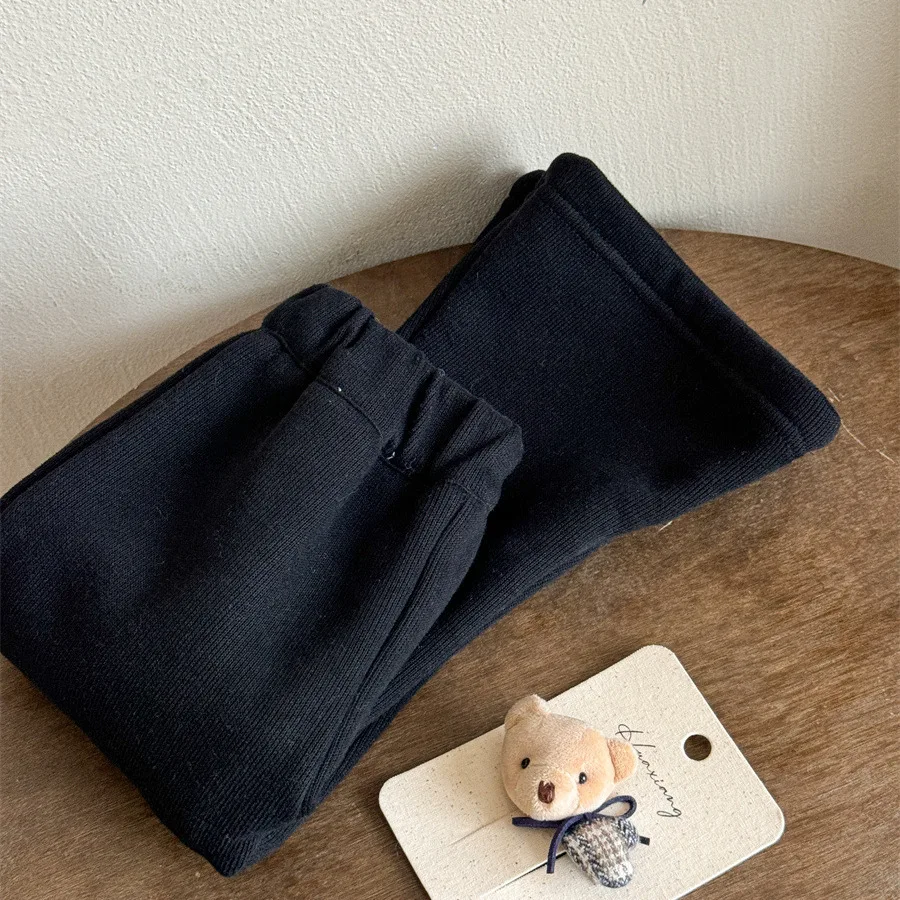 2025 بنطال جرس محبوك مخملي للفتيات منتج شتوي جديد الطبعة الكورية سلسلة سين أسلوب بسيط #3