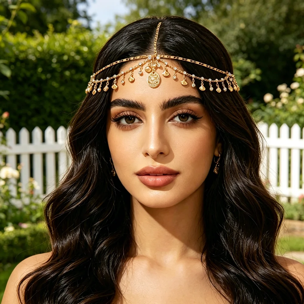

Bohemia Headband Tassel Crystal Hair Accessory Chain Jewelry Women Girls Metal Head Chain For Party Wedding