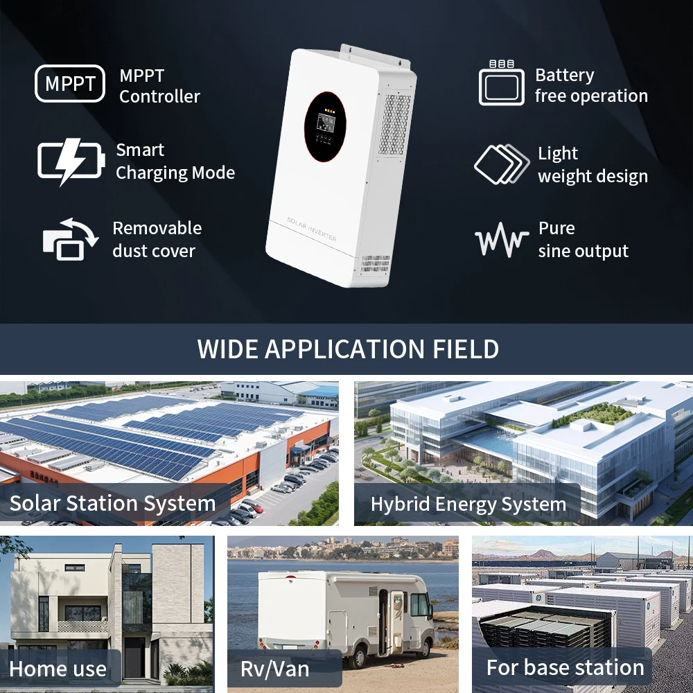 TNCE Solar Hybrid Inverter 4.2/6.2KW, 24/48V MPPT, 100/80A Solar Charge Control Panel, Nee/met WIFI 220VAC Aan/Uit Grid Inversor